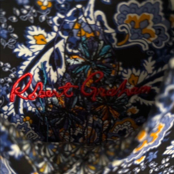 Robert Graham Blue and White Casual Button Down Shirt EUC - Picture 3 of 7